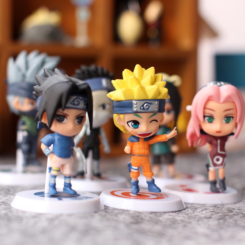 Naruto Anime Figura Boneca Ornamentos Brinquedos Sakura Uchiha Sasuke  Kakashi Figuras De Ação Dos Desenhos Animados Decorações - Escorrega o Preço