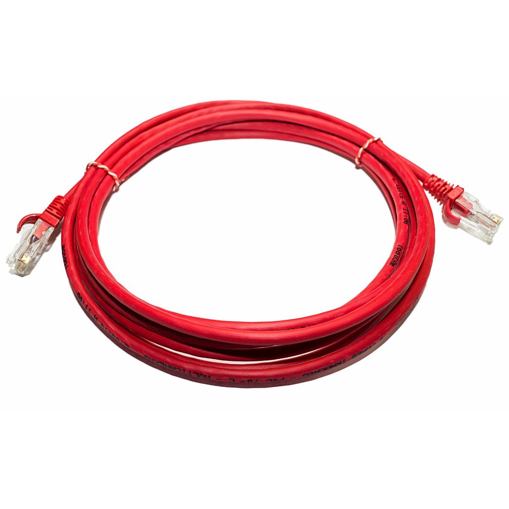 Patch Cord Cat5e Utp Conector Rj45 - 3 M Vermelho Com Capa