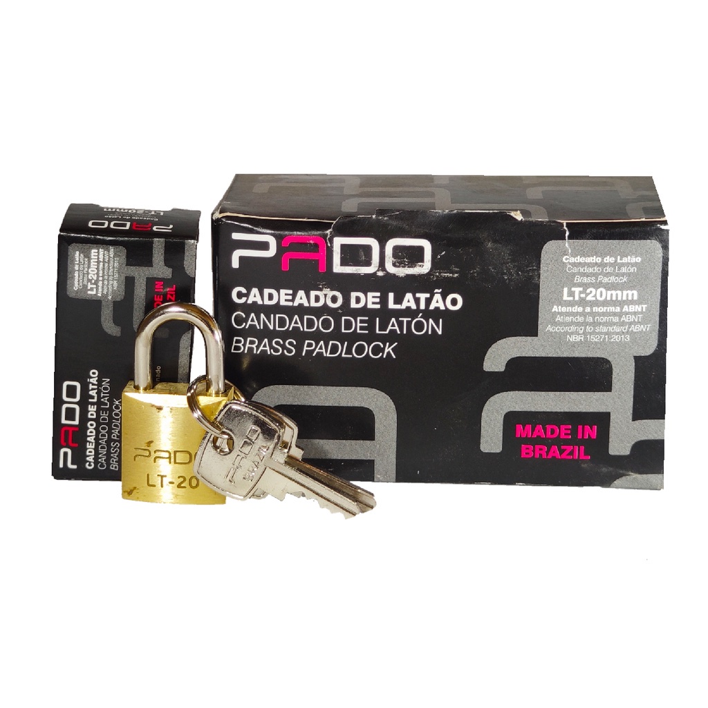 Kit 10 Cadeado Pado Latão Maciço Reforçado Original Lt-20mm