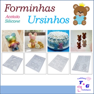 Forma De Ursos | Ursinhos / Urso Para Chocolate Especial 3 Partes E Acetato Simples - BWB