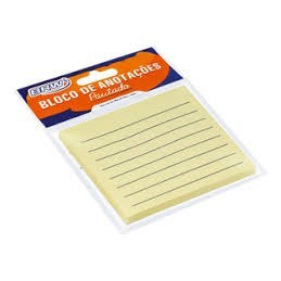 Bloco De Anotações 76X76Mm Pautado Amarelo 50 Folhas brw em Oferta na Shopee