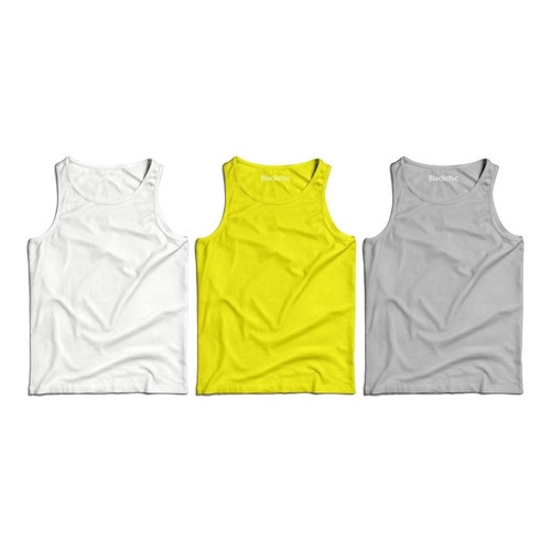 Kit 3 Camisetas Regatas Básicas Masculina Lisas 100% Algodão