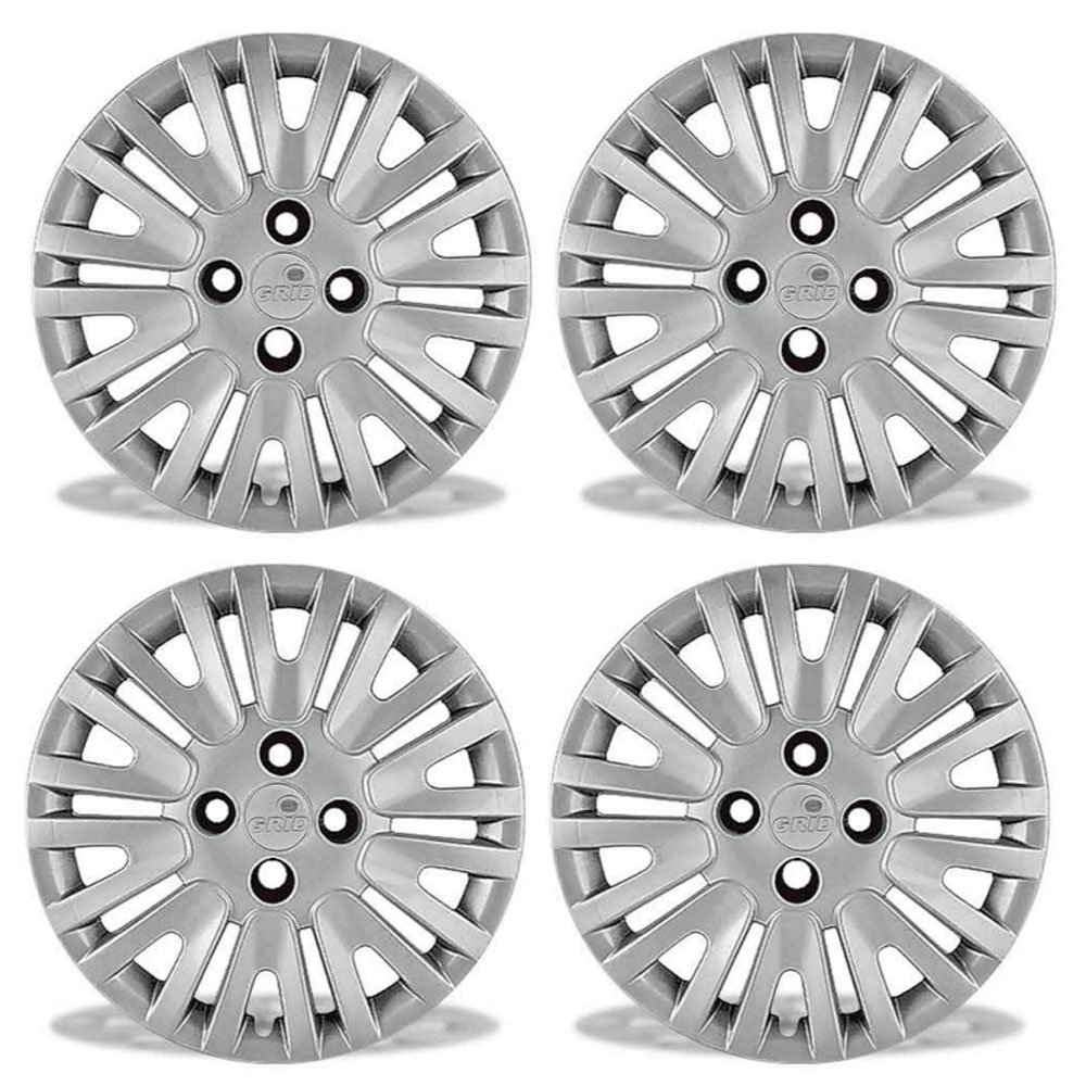 Jogo de Calotas Volkswagen Gol Power G5 09/10 Aro 14 Prata Grid 4 Furos