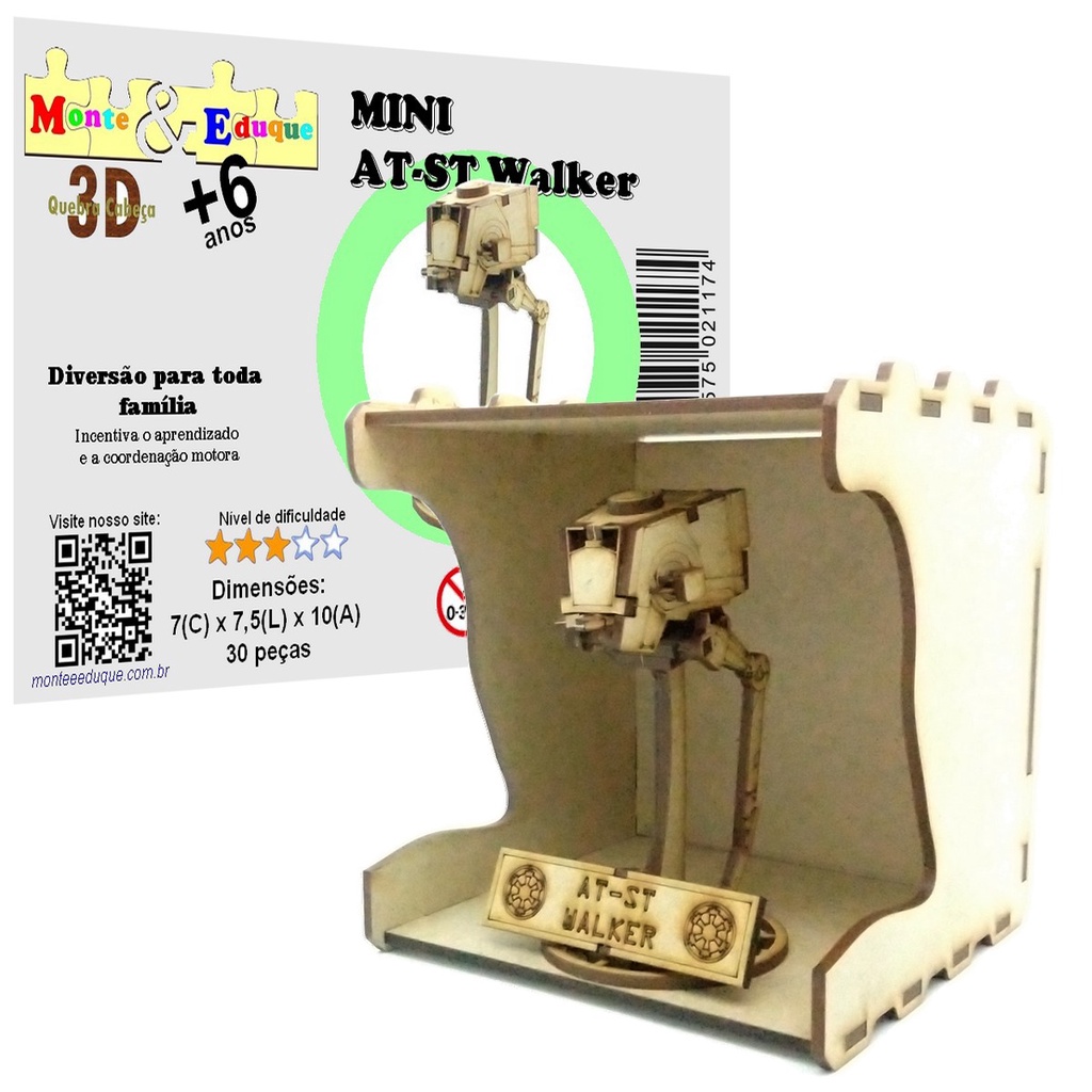 Brinquedo Quebra Cabeça 3D MINI NAVE STAR WARS AT-ST Walker