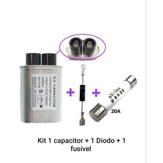 Kit Capacitor Microondas Alta Tensão 0,95uf + Diodo + Fusivel