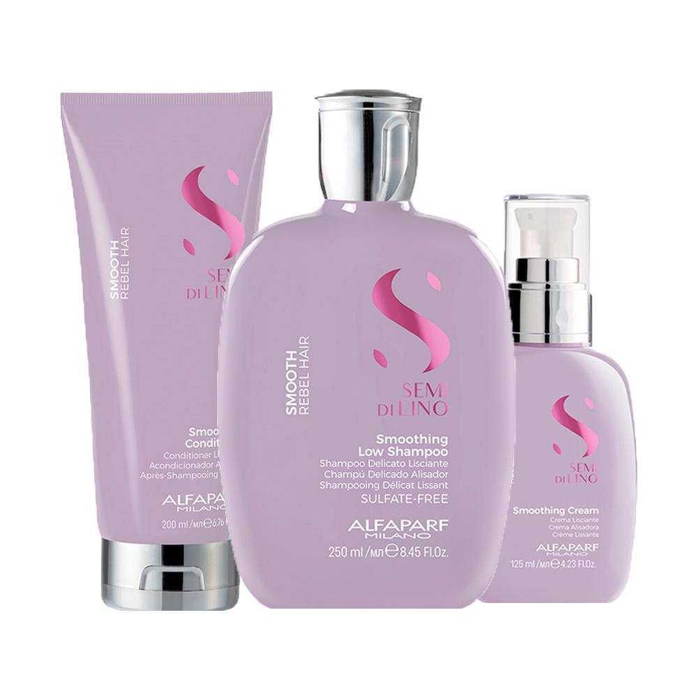 Kit Alfaparf SDL Smooth - Sh 250ml+Cond 200ml+Creme 125ml - Beauty
