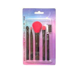 Kit 5 Pincéis de Maquiagem Macios Cerdas Sintéticas Para Uso Diário em Oferta na Shopee