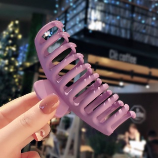 Grande Matte Cor Sólida Das Mulheres De Plástico Garra Cabelo Barrettes Headwear Grampos De Transparente Elegante Geométrica Para A Menina