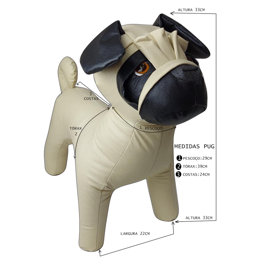 BONECO MANEQUIM PUG/ EXPOSITOR DE ROUPINHAS PET