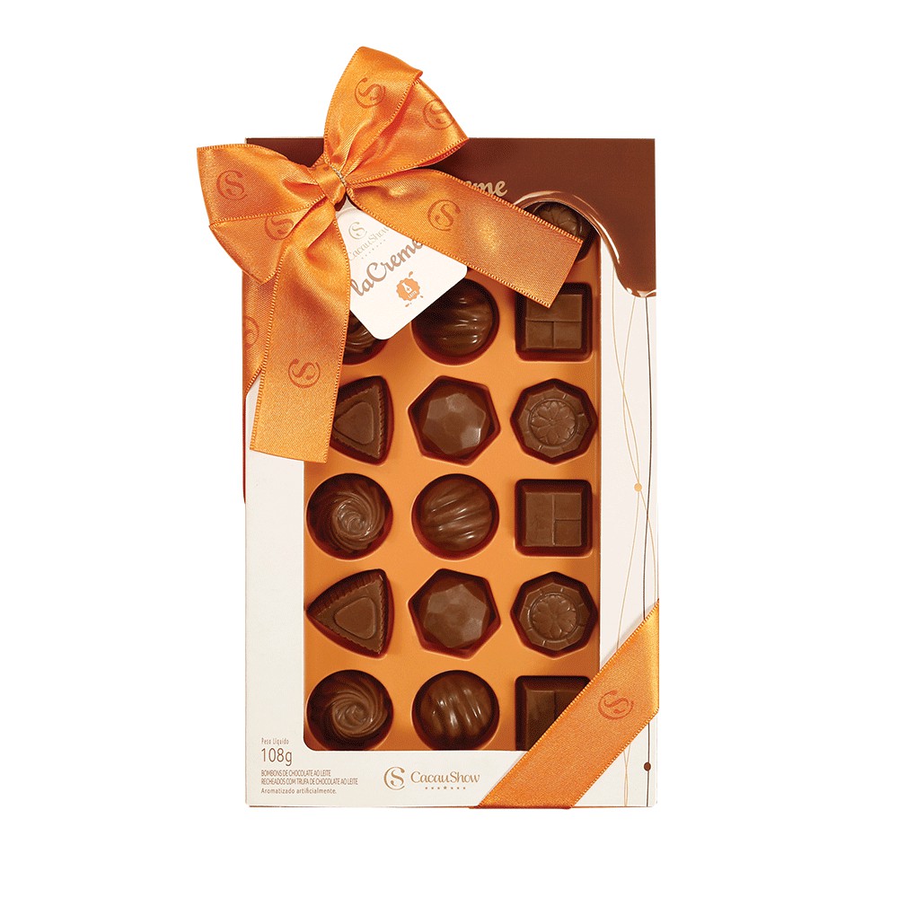 Caixa Chocolate Lacreme Mini Show Com 18 bombons Cacau Show para Presente