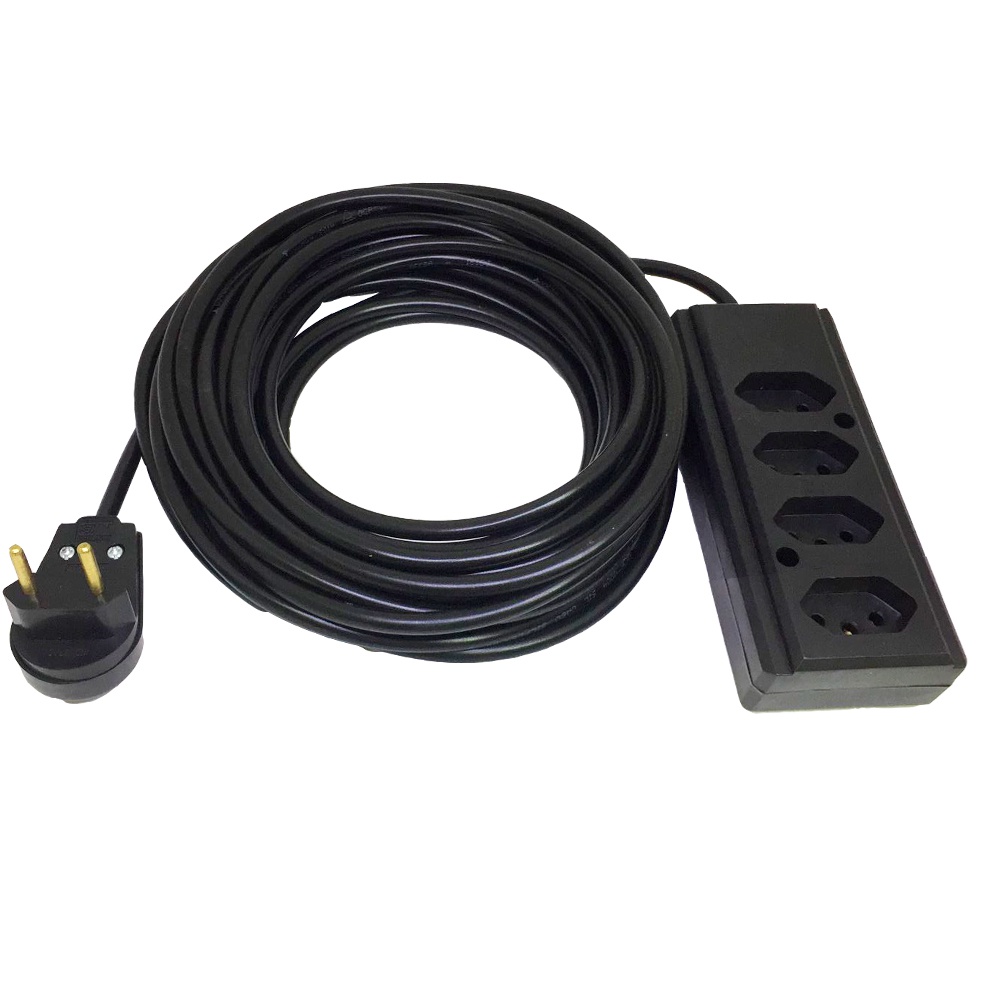 Extensão Elétrica 10a 25 Metros 4 Tomadas Cabo Pp 2x4,0mm