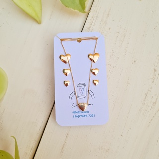 50 Tags Longas 3 Brincos e 1 Colar Personalizadas