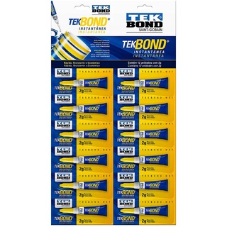 Cola Instantânea 2G Multiuso Cartela Com 12 Unidades 10611000909 TEKBOND em Oferta na Shopee