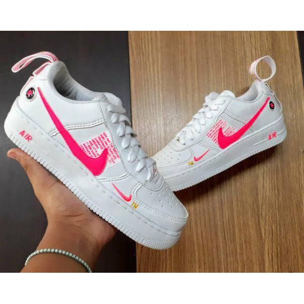 T Nis Nike Air Force Branca Rosa Utillity Estilosa E Confort Vel Shopee Brasil