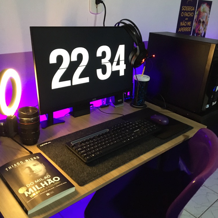 Desk Pad Nogue Design 70x30cm Mouse Pad em Feltro Prático e Leve