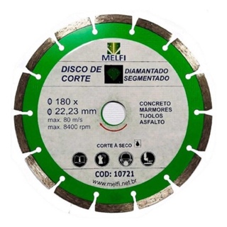 Disco diamantado segmentado 180mm em Oferta na Shopee