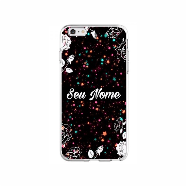 Capa de Celular Capinha Iphone 6 / Iphone 6s Personalizada  - Flores Universo Com Nome
