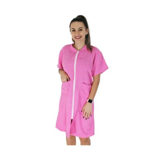 Roupão Feminino Atoalhado Regata C/ Ziper E Bolso Promoção