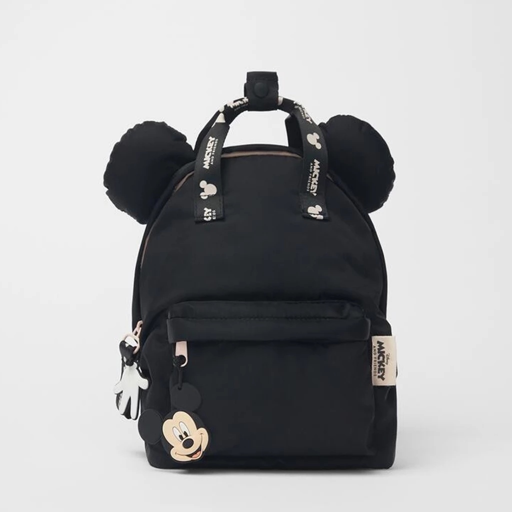 Mochila Preta Com Desenho De Mickey Unissex