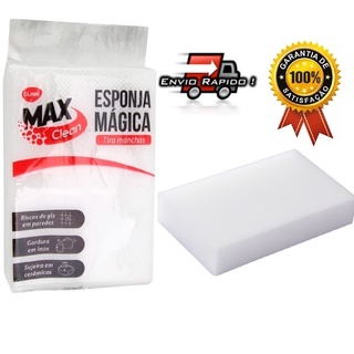 Esponja Magica Branca Bucha Limpa Riscos Tira Manchas Desengordura Limpeza Max Clean