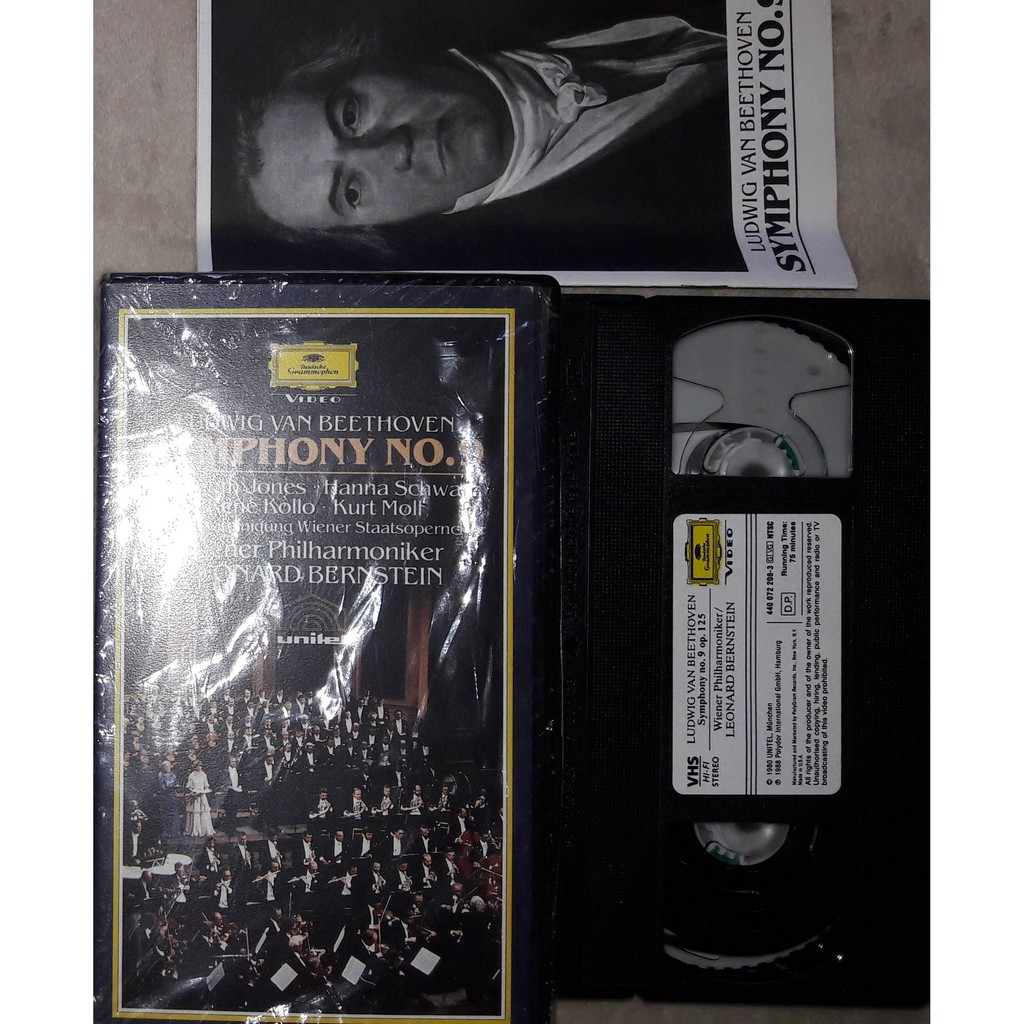VHS ORIGINAL LUDWIG VAN BEETHOVEN – SYMPHONY Nº 9  - LEONARD BERNSTEIN (IMPORTADO)