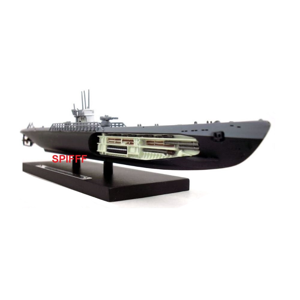 Miniatura Submarino Alemão U-Boat U-181 1942 Type IXD Kriegsmarine Com Base 2 Guerra Mundial 1:350