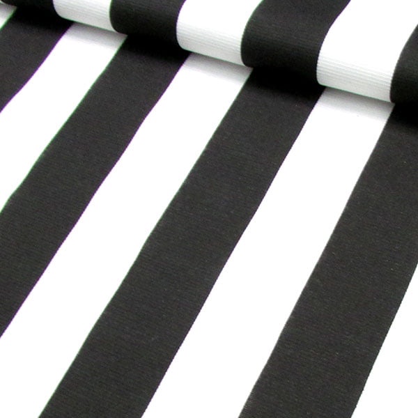 Tecido para Decoração Gorgurinho Listrado Preto e Branco
