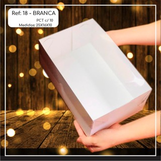 5~25 Caixas Embalagem Para Presentes e Doces Com Visor em  Acetato BRANCA 25x16x10 - Ref. 18 em Oferta na Shopee