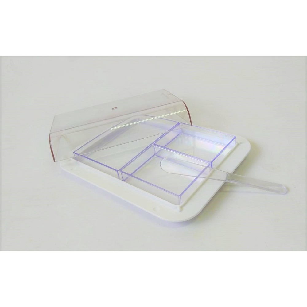 Conjunto Porta Molhos Maionese Pate Acrilico Branco