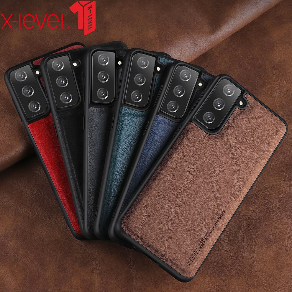 Capa De Couro Pu Flexível Vintage Luxo Para Samsung Galaxy S21 / S21 + / S21 Ultra