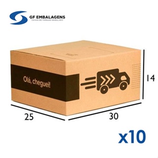 10 Caixas de Papelão Envios para E-Commerce Correios Sedex Pac Personalizado 30 x 25 x 14 em Oferta na Shopee