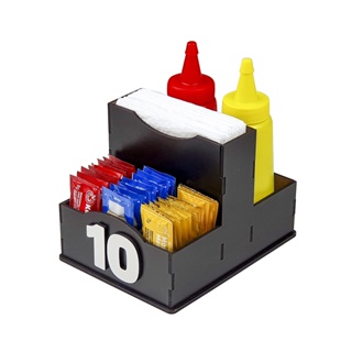 1 Porta guardanapo para saches e bisnagas em mdf Preto Laqueado em Oferta na Shopee