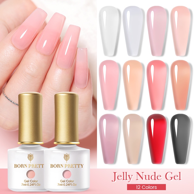 BORN PRETTY 7ML Gel De Polimento Translúcido Manicure UV LED De Molho De Unhas Branco Rosa