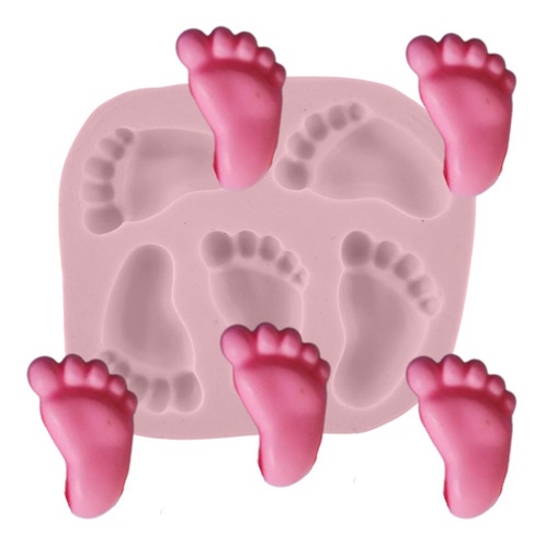 Forma Molde Silicone Biscuit Pezinho P 5 Cav