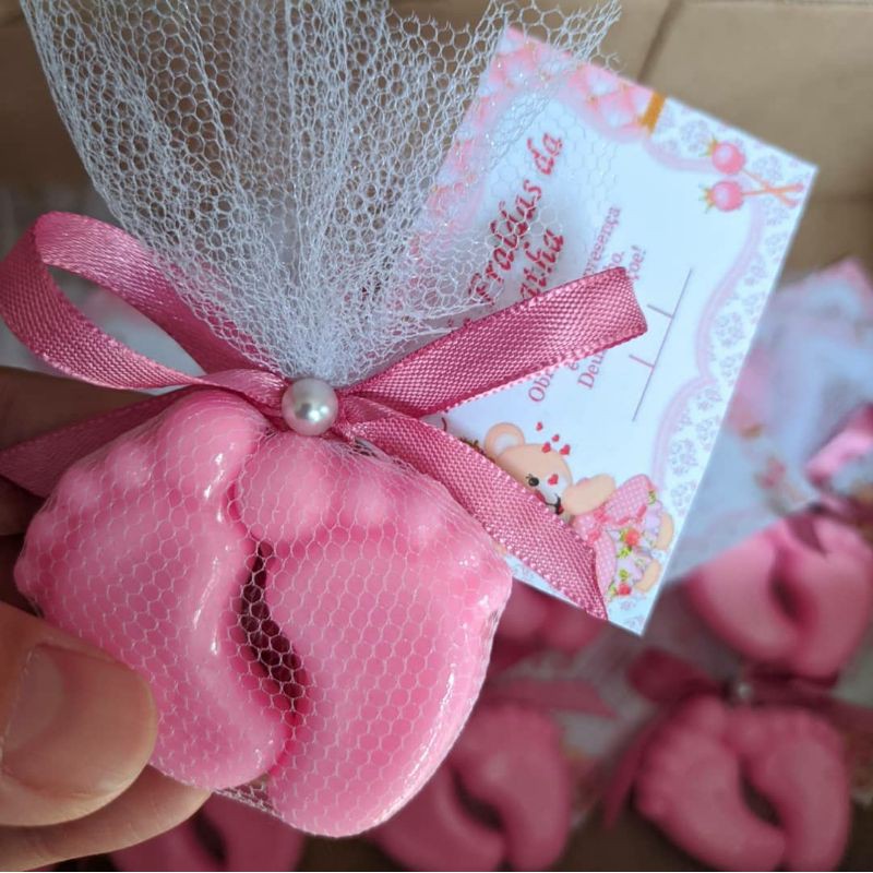 10 Lembrancinhas De Sabonete De Pezinho Cha De Bebe Cha De Fraldas Cha De Revelacao Saida De Maternidade Shopee Brasil