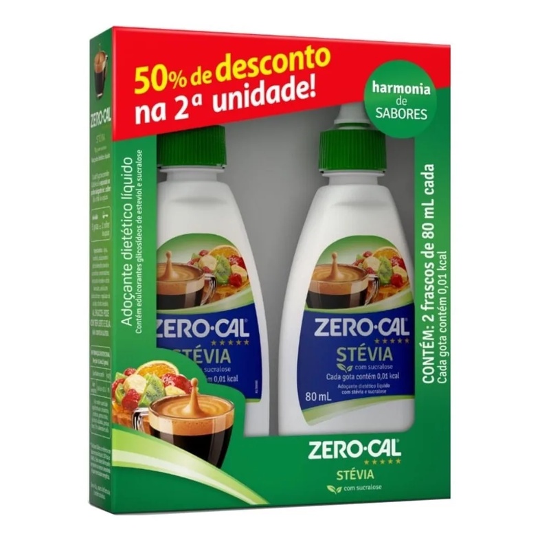 Kit 2 Adoçante Líquido Zero Cal Stévia 2 X 80ml