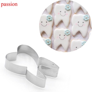 Paixão 1 Pc Dentes Bonitos Forma Cortador De Biscoitos De Aço Inoxidável Decoração Do Bolo Fondant Pastelaria Biscuit Ferramentas De Cozimento