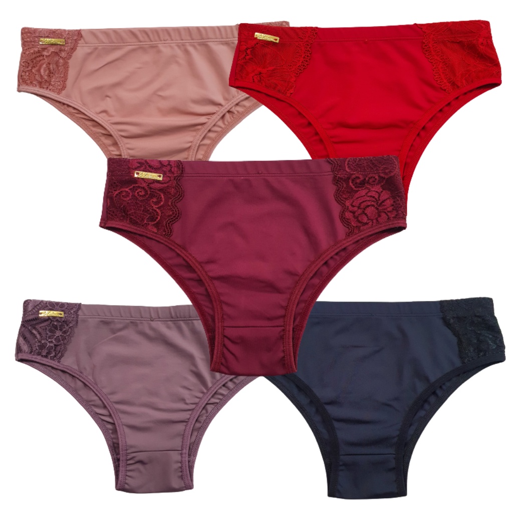 Kit 5 Calcinhas Nana Tanga Senhora  Lingerie Conforto Pós Parto Atacado Revenda Baixa Compressão Atacado em Oferta na Shopee