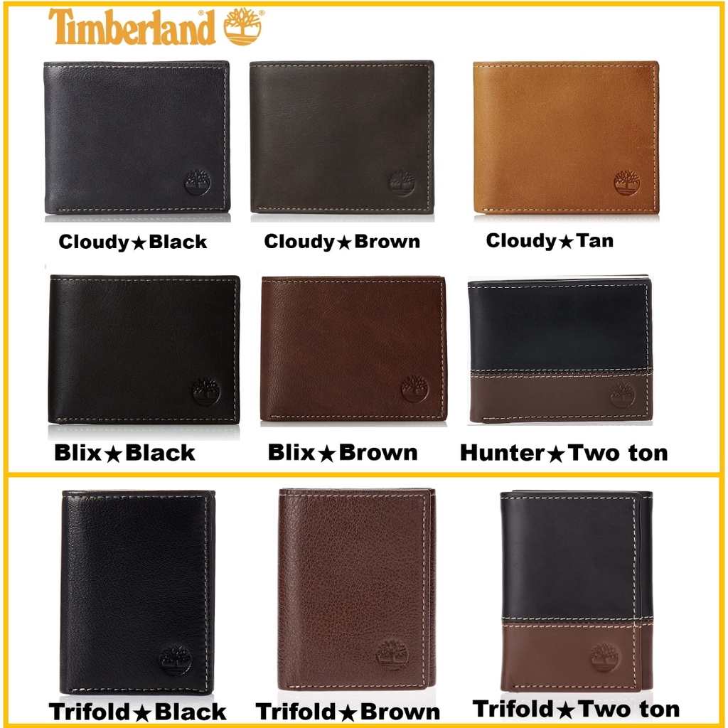 Carteira Masculina De Couro Genuíno Timberland Com Três Dobras