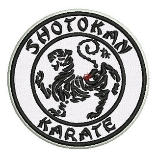 Patch à Repasser Shotokan Karaté Do - 8.9 Cm - Motif Tigre Et Kanji Japonais - Rouge