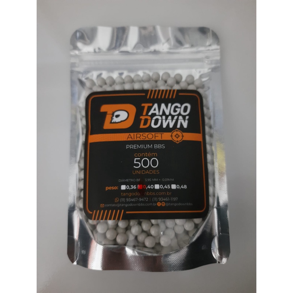 Airsoft bbs 0.40 Tango Down com 500 unidades Corre Que Ta Baratinho