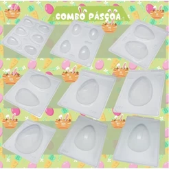 Combo 9 Formas Bwb Ovo De Páscoa 30/100/150/250/350/500/750/1000 gramas Especial Silicone 2025
