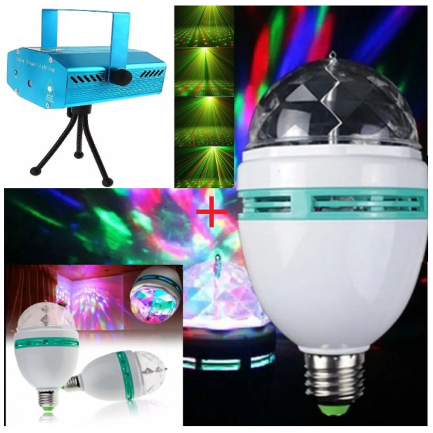 Kit festa Bola maluca + Mini strobo laser balada iluminação