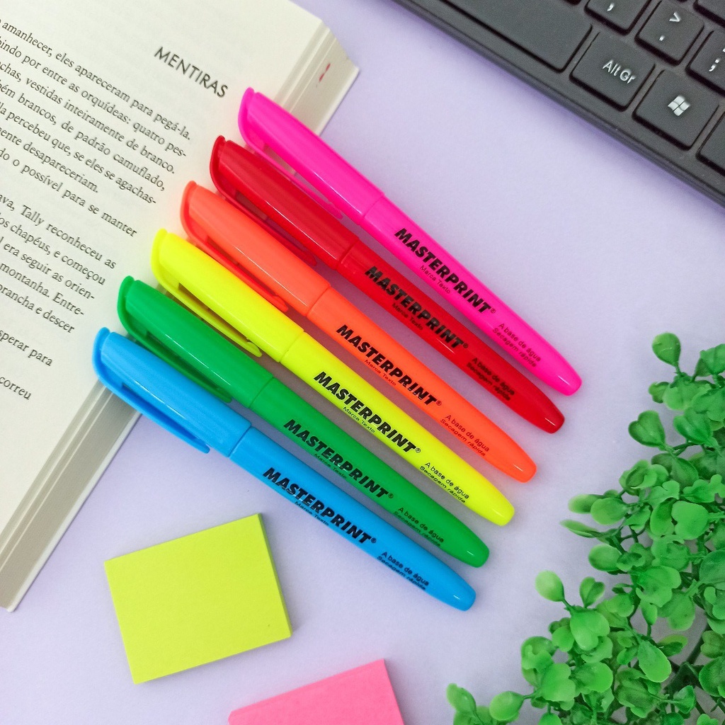 Caneta Marca Texto Neon - Masterprint | Grifa Texto Colorido