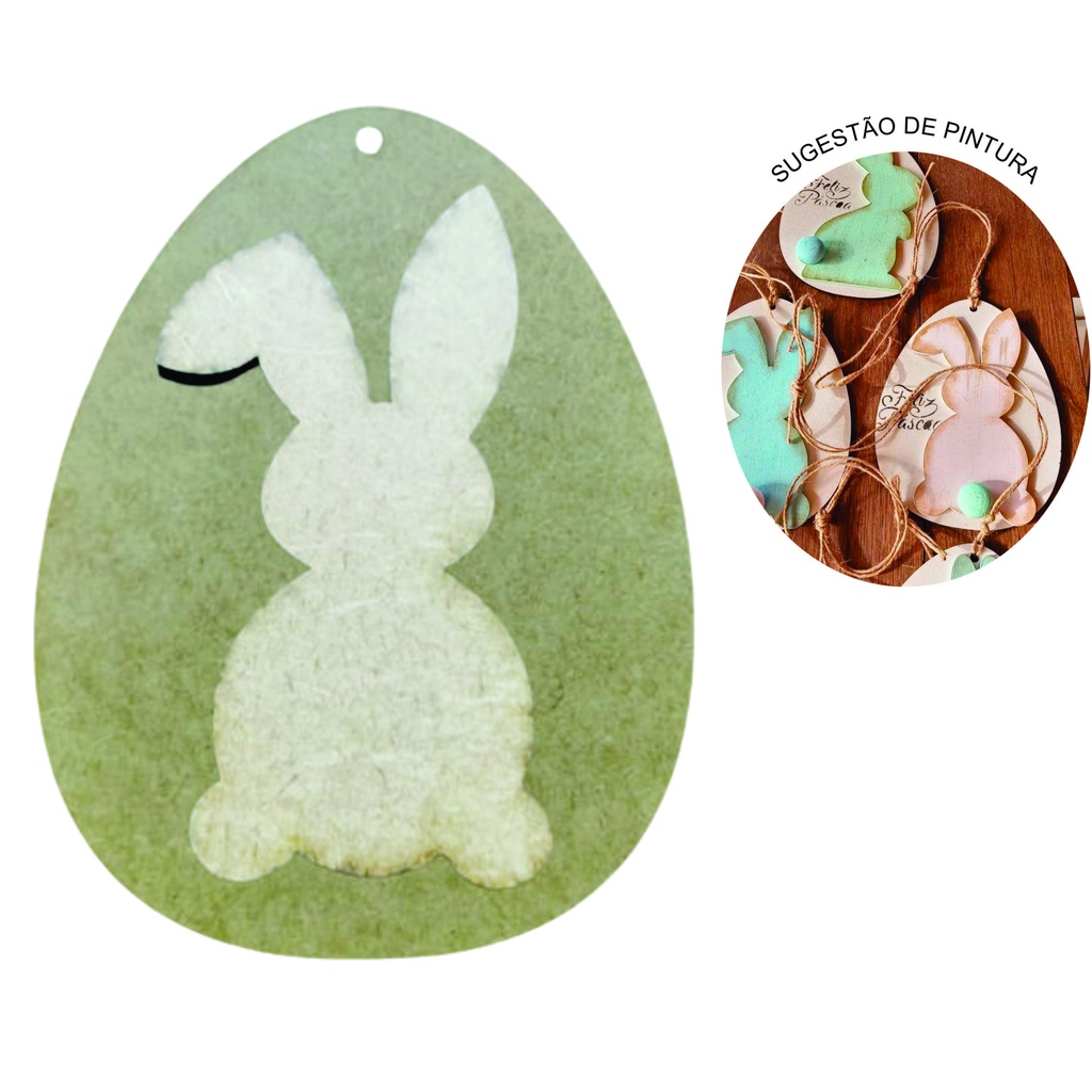 kit 4 ovo + aplique de coelho em MDF de páscoa decoração de casa em Oferta na Shopee