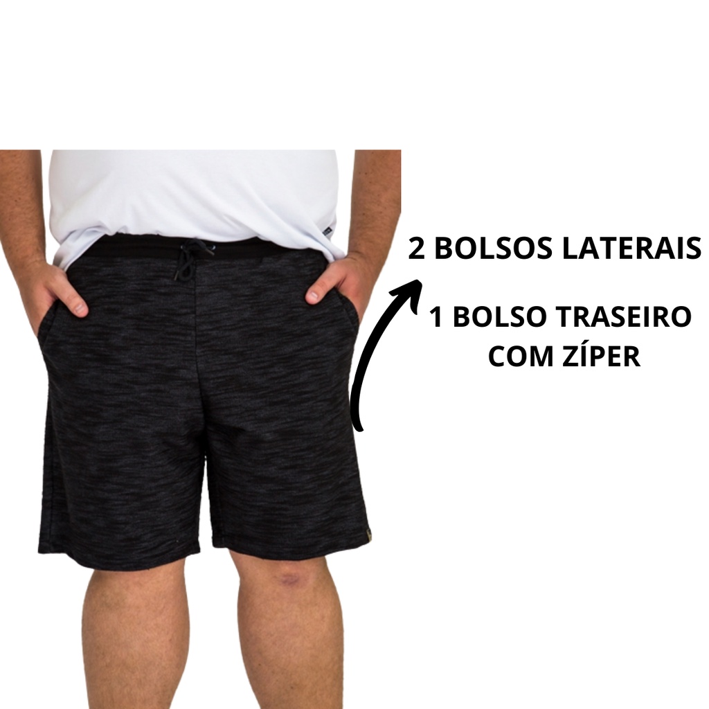 Bermuda De Moletom Grande Shorts Plus Size Masculina Okdok