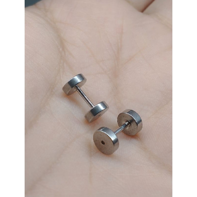 alargador aço prata 1mm de rosquear piercing brinco expansor 2 unidades unissex moda