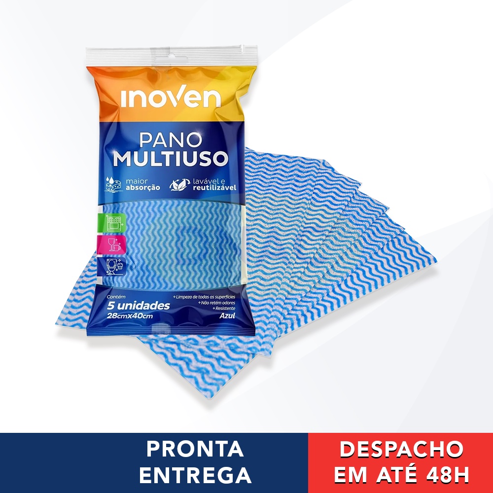 Pano Tipo Perfex Multiuso Wiper Para Limpeza Reutilizável Descartável Pacote com 5 Unidades