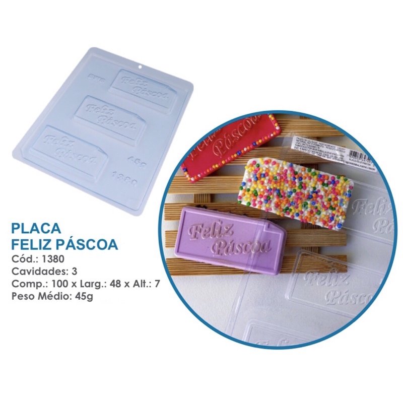 1~10 forma bwb placa feliz Páscoa cód: 1380 forma simples para chocolate em Oferta na Shopee