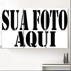 kit Quadros Decorativo 3 peças Mosaico 120X60 Personalizado Sua foto imagem aqui familia oração sala quarto